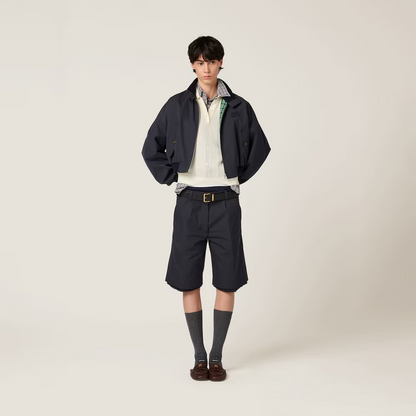 25 Summer new navy blue green zipper short jacket