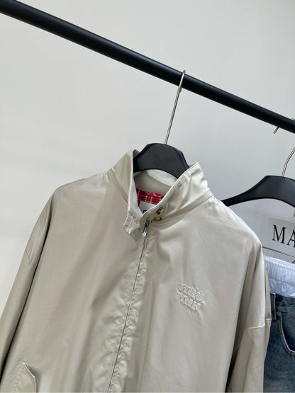 25 Summer new apricot red zipper mid-length jacket