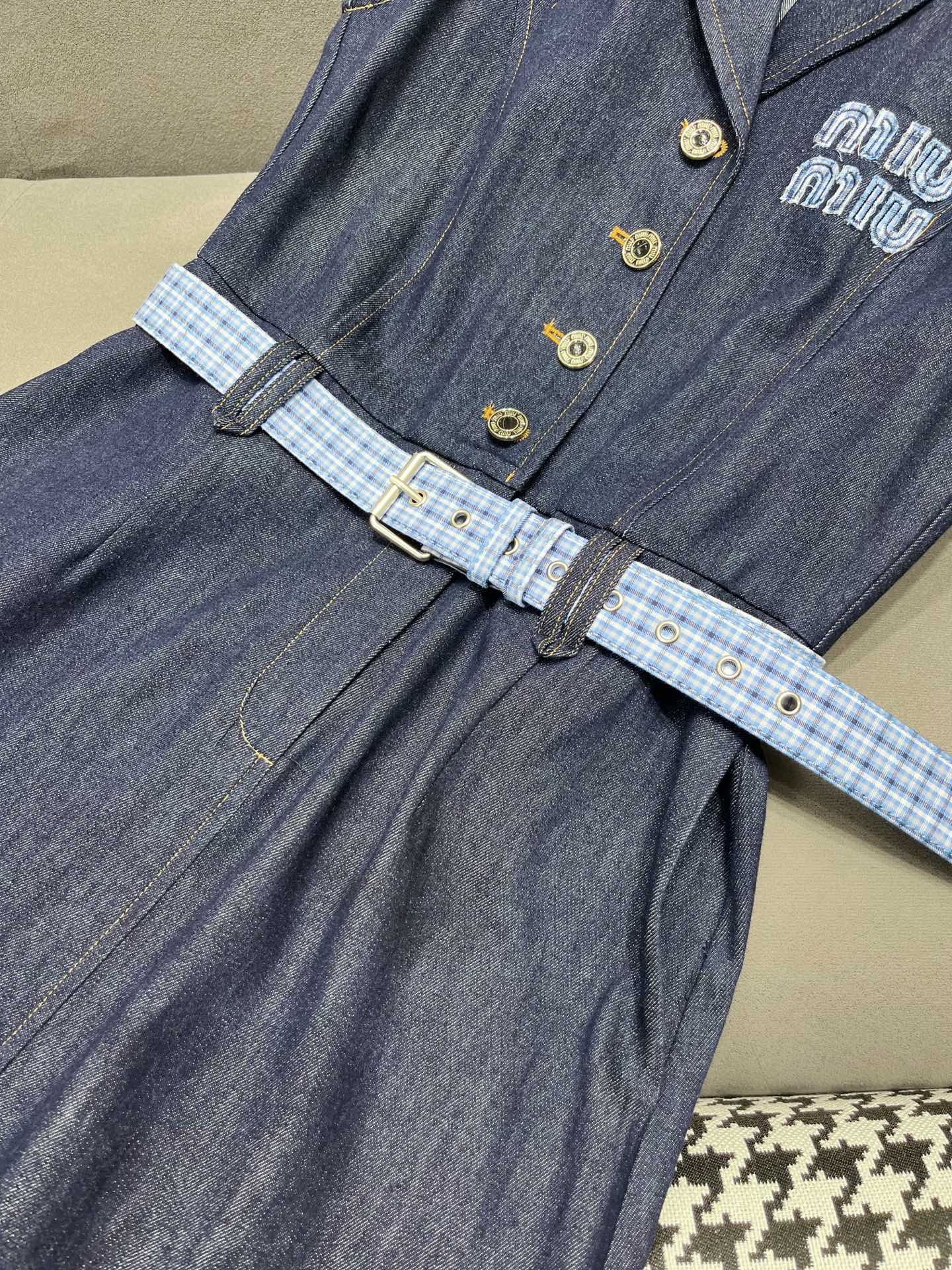 25SS New Summer Denim Lapel Dress