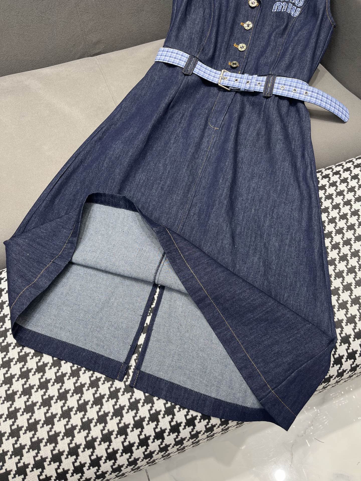 25SS New Summer Denim Lapel Dress