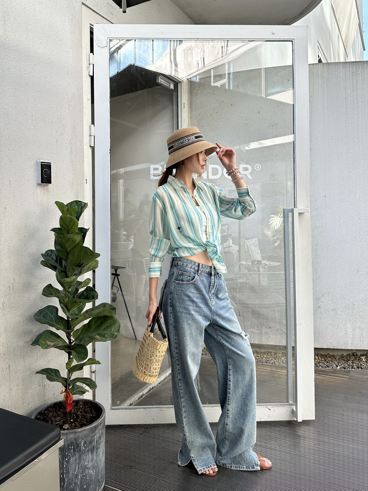 D 25SS New Summer Shirt Printed Stripe