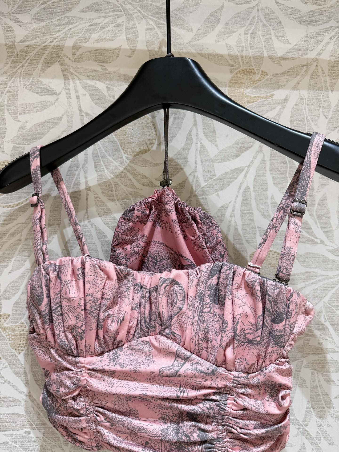 25 Summer new pink tube top swimsuit top with same series maxi skirt