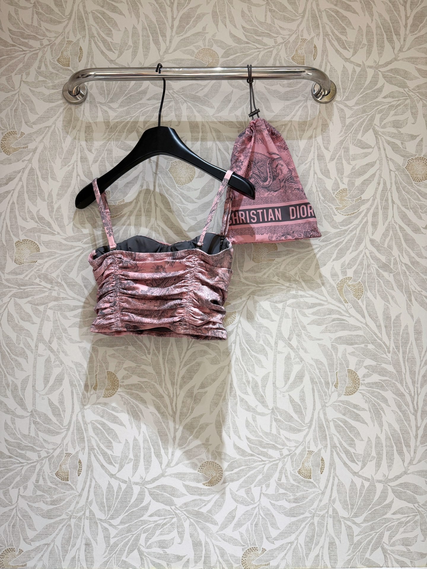 25 Summer new pink tube top swimsuit top with same series maxi skirt