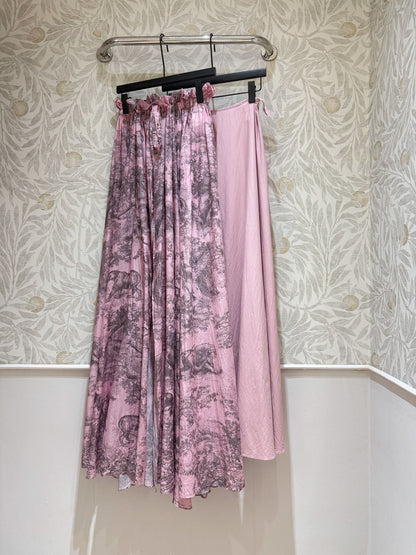25 Summer new pink tube top swimsuit top with same series maxi skirt