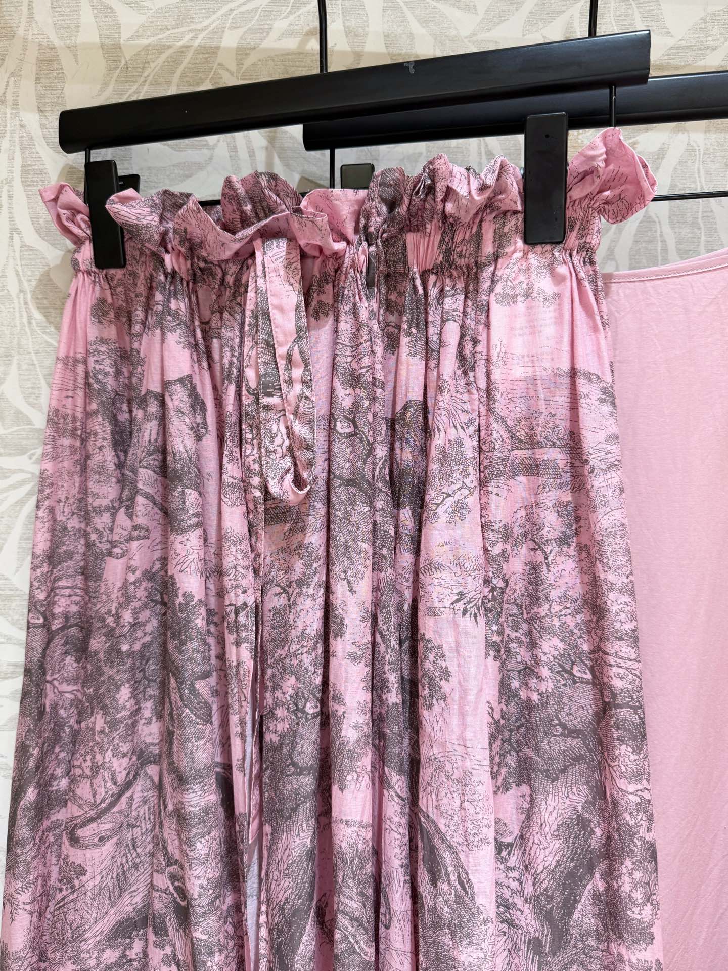 25 Summer new pink tube top swimsuit top with same series maxi skirt