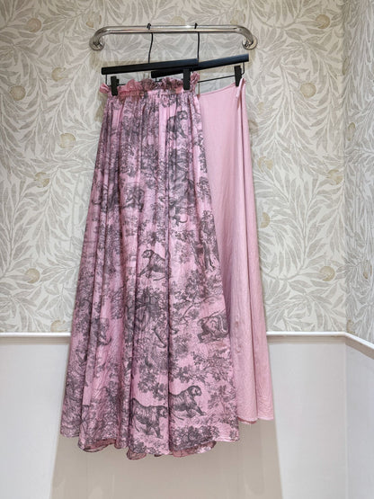 25 Summer new pink tube top swimsuit top with same series maxi skirt