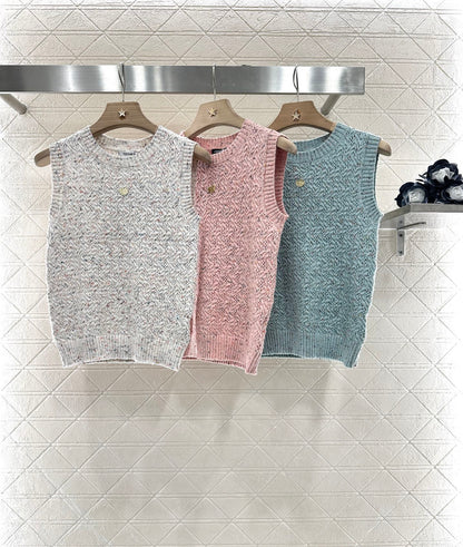 25 new summer leaf knitted vest