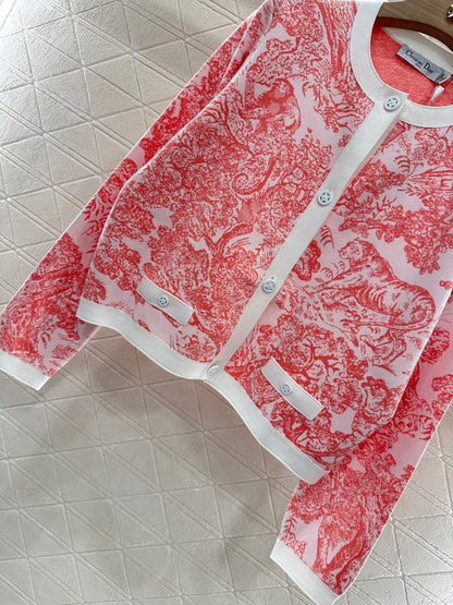 2025 Summer New Jacquard Knitted Cardigan
