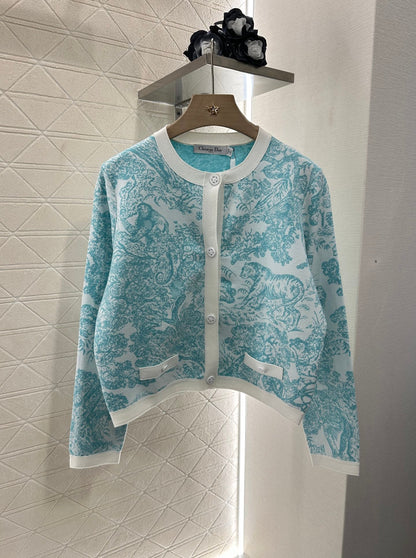 2025 Summer New Jacquard Knitted Cardigan