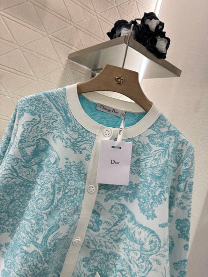 2025 Summer New Jacquard Knitted Cardigan