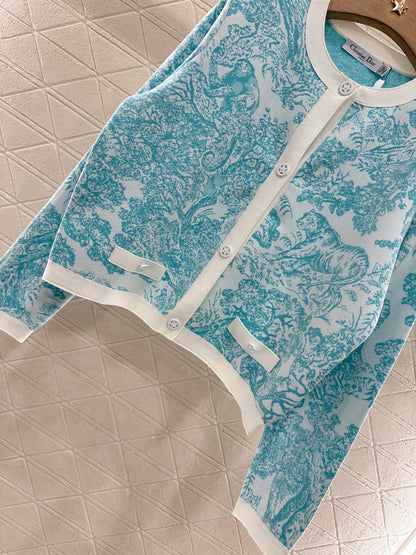 2025 Summer New Jacquard Knitted Cardigan