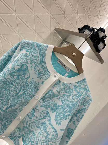 2025 Summer New Jacquard Knitted Cardigan