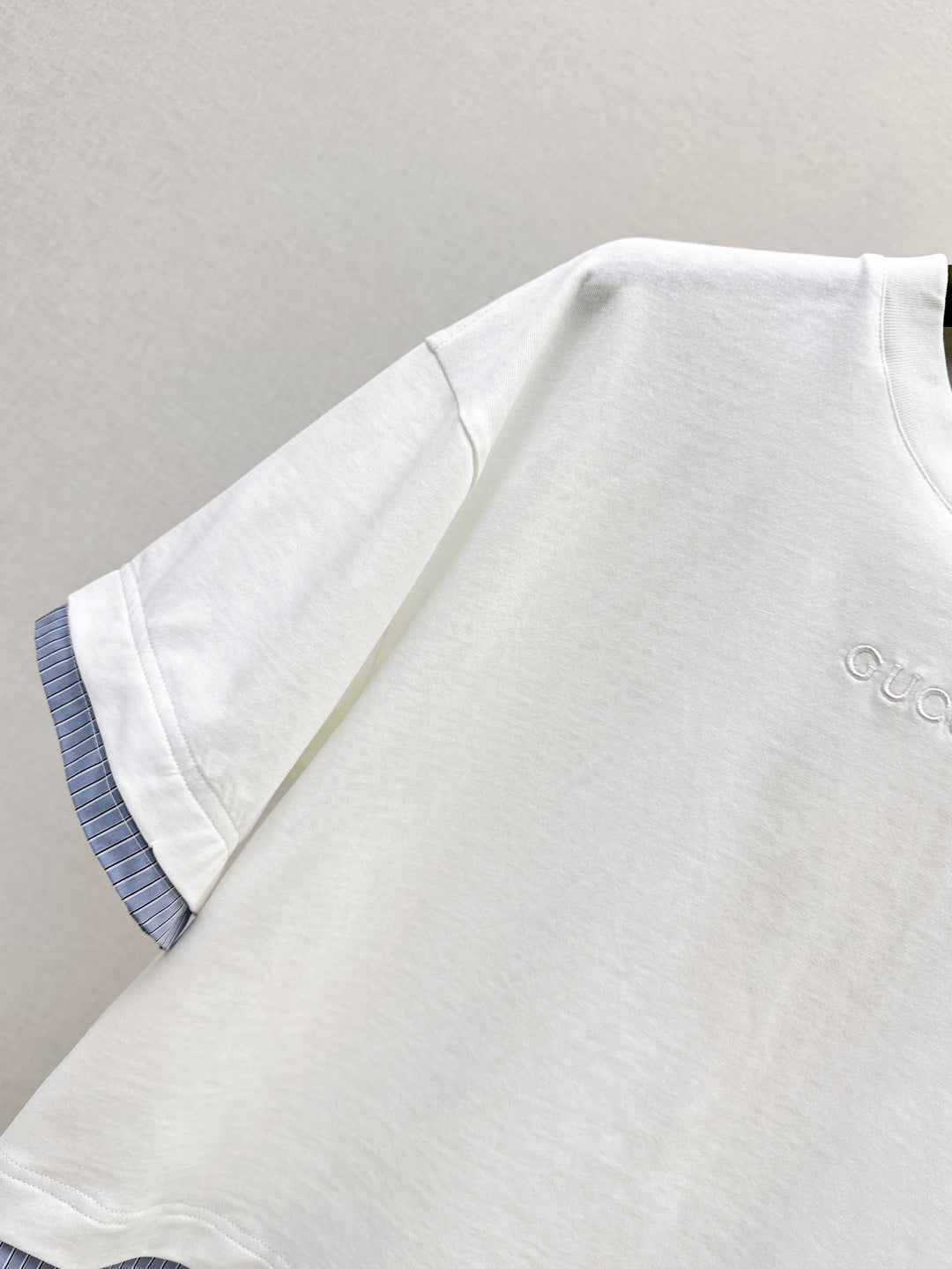 25Ss spring and summer new patchwork striped decorative loose T-shirt