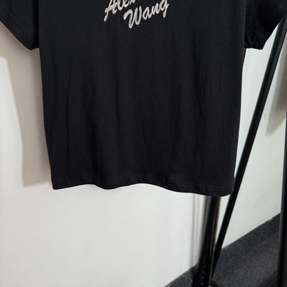 25 Summer New Hot Diamond Letter Print Slim Fit Short Sleeve T-shirt