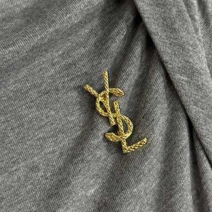 25 Summer New Snake Logo Brooch Decoration Pleated Short Sleeve Waisted Large Swing Dress