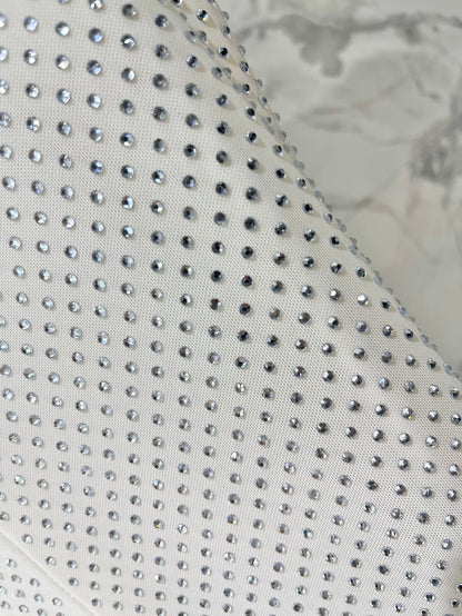 25 Nouvelle robe slim plissée en maille diamantée d'été