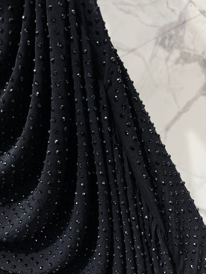 25 Nouvelle robe slim plissée en maille diamantée d'été