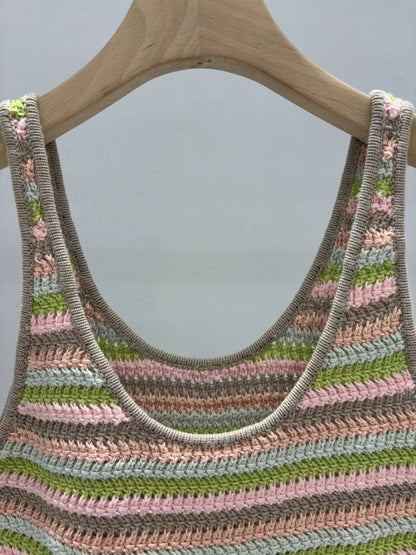 25 new summer striped knitted vest