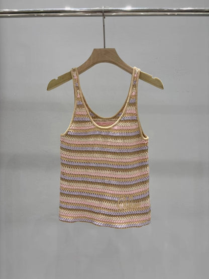 25 new summer striped knitted vest