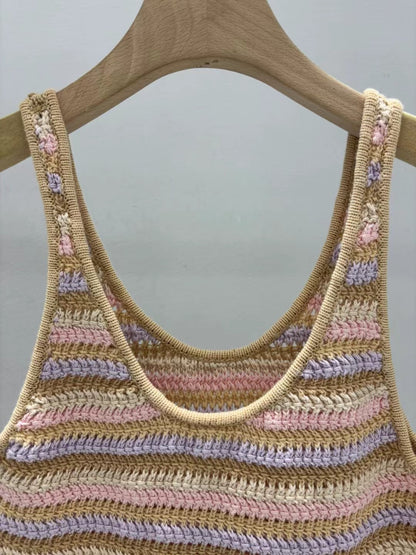 25 new summer striped knitted vest