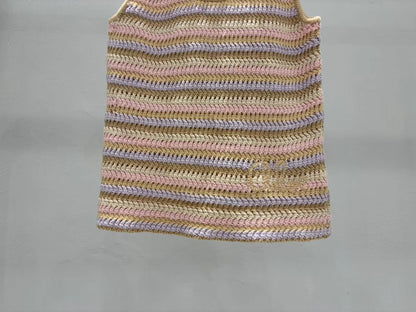 25 new summer striped knitted vest