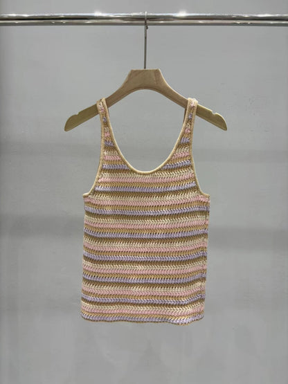 25 new summer striped knitted vest
