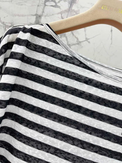 25 Summer new off-shoulder striped sun protection blouse