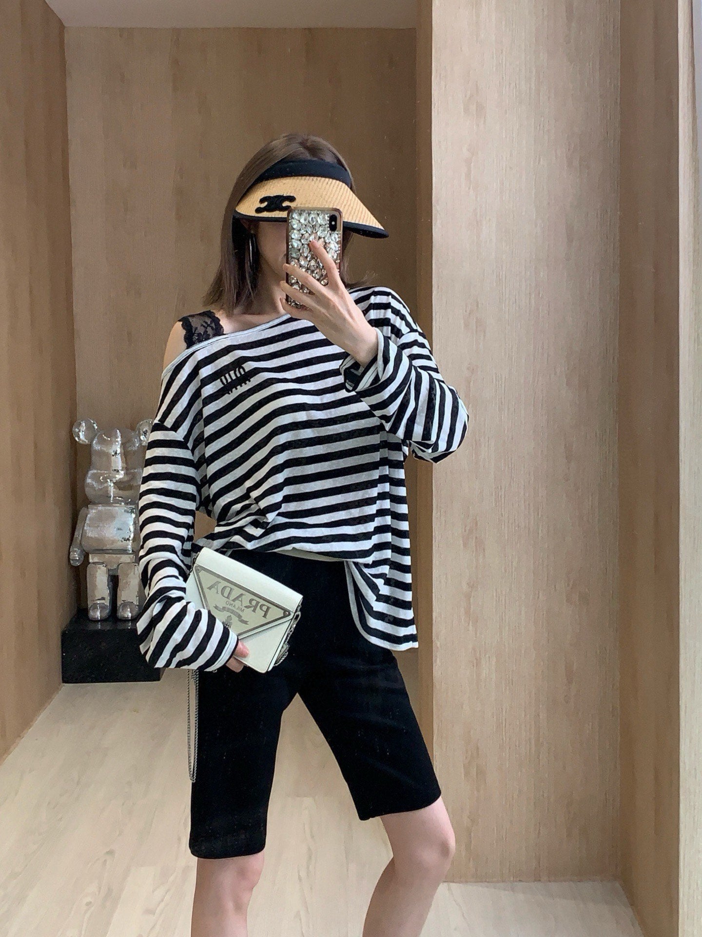 25 Summer new off-shoulder striped sun protection blouse