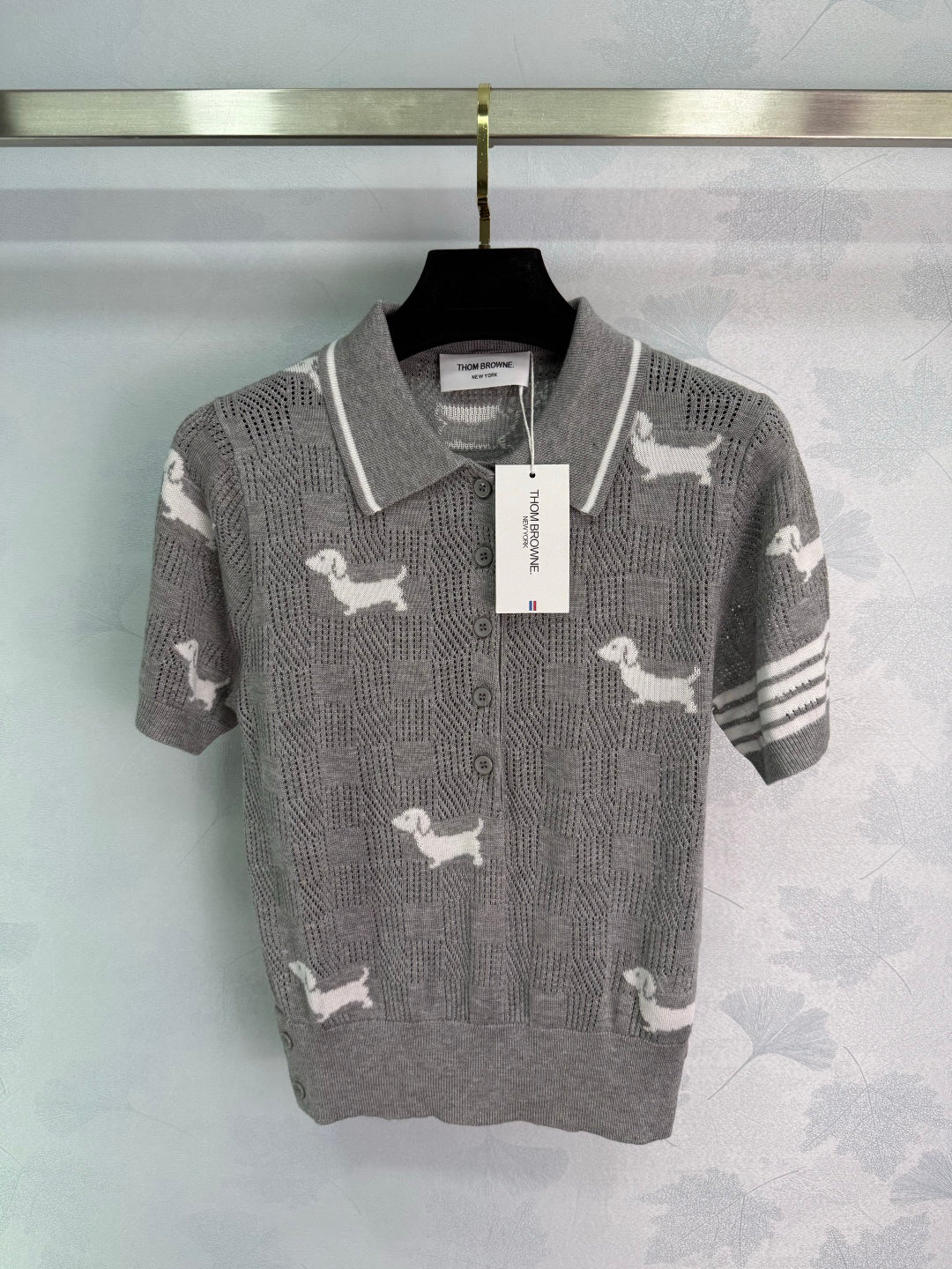 TH 25 Gray Puppy Knit Short Sleeve