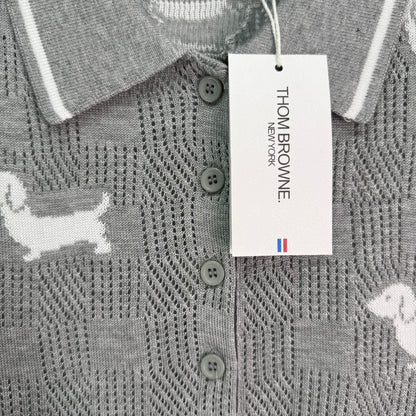 TH 25 Gray Puppy Knit Short Sleeve