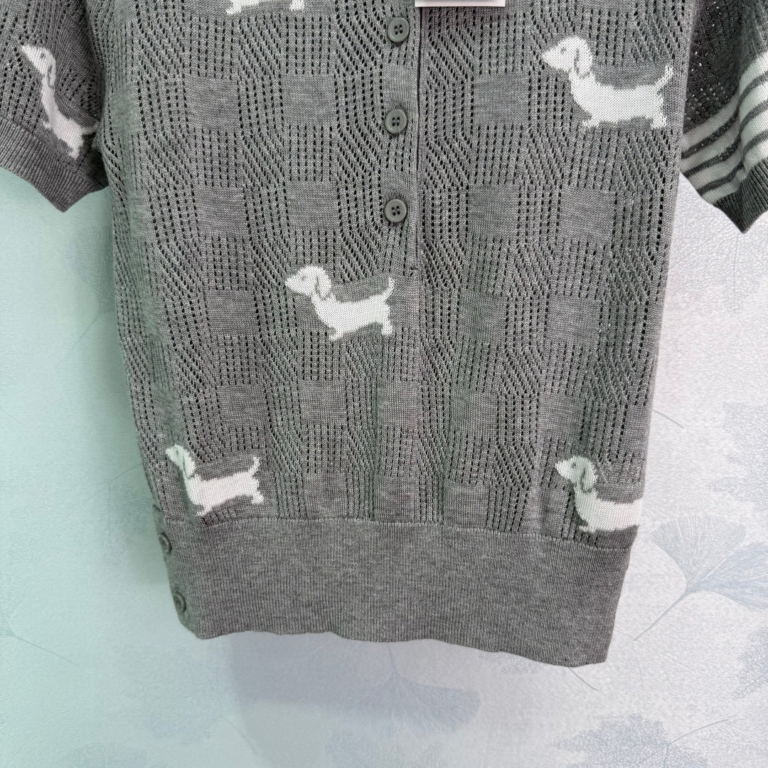 TH 25 Gray Puppy Knit Short Sleeve