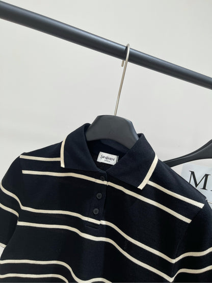 Y 25 Classic Colorblocked Striped Knit Top