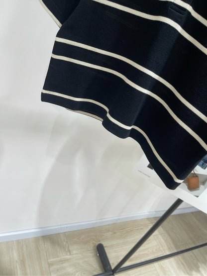 Y 25 Classic Colorblocked Striped Knit Top