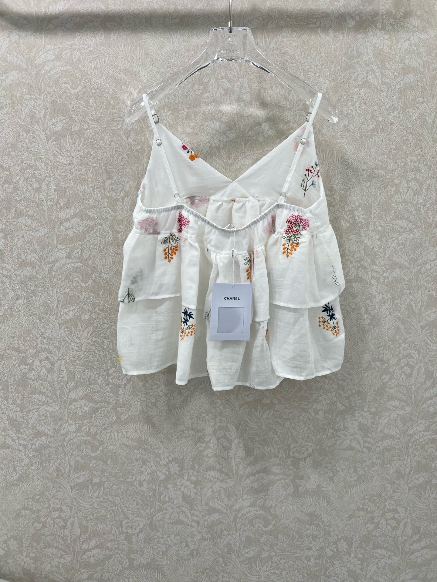 C 25 Summer new white color thread embroidery retro pure desire camisole