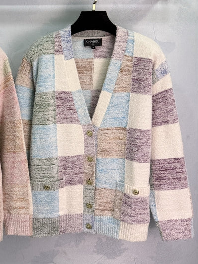 C 𝟐𝟓 Color Clash Plush Knit Cardigan/Jacket