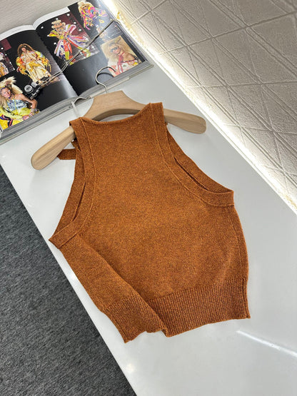 C 2025 new style new buckle knitted vest