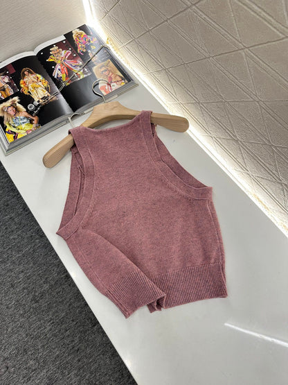 C 2025 new style new buckle knitted vest