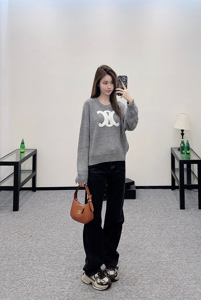 CE 2025 Summer New Arrival All-match Arc de Triomphe Pullover Sweater