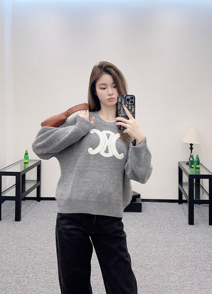 CE 2025 Summer New Arrival All-match Arc de Triomphe Pullover Sweater