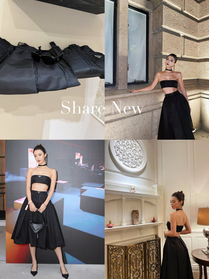 D 25 New Summer Nylon Slit Skirt