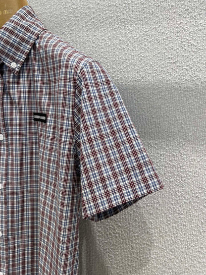 M 25Ss new spring and summer logo embroidered pleated shirt dress