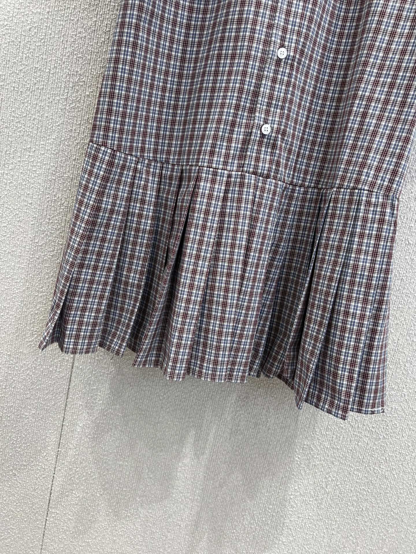 M 25Ss new spring and summer logo embroidered pleated shirt dress