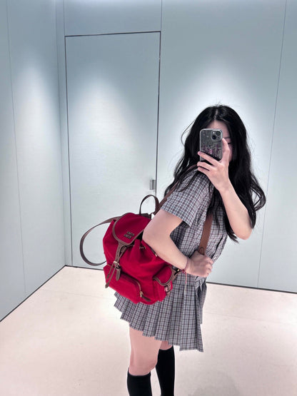 M 25Ss new spring and summer logo embroidered pleated shirt dress