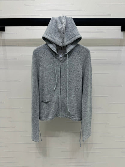 D 2025 Frühen Herbst Neue Mit Kapuze Langarm Zipper Strickjacke 