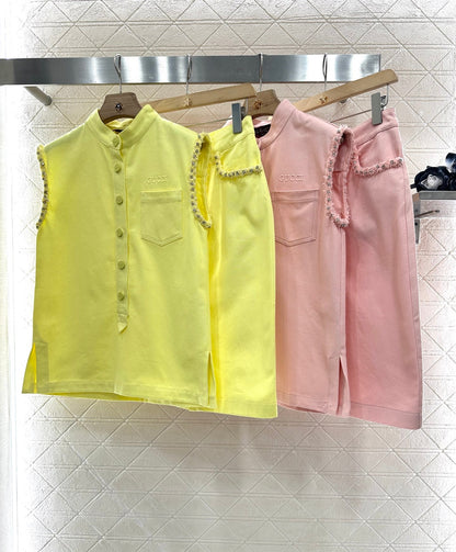G 2025 Summer New Vest Top Skirt Set