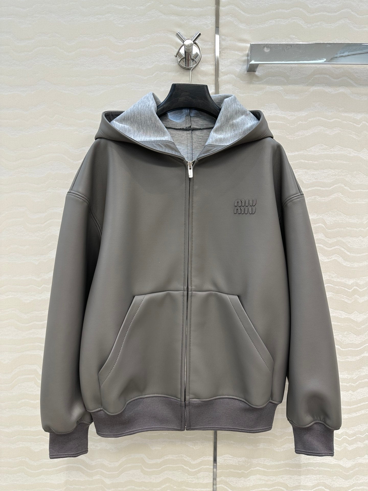 M 25 Sheepskin hooded leather jacket