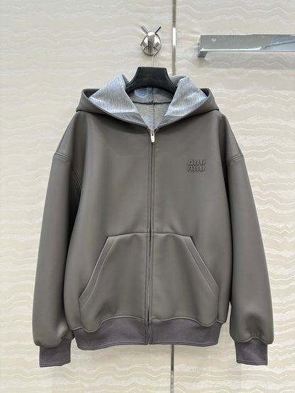 M 25 Sheepskin hooded leather jacket