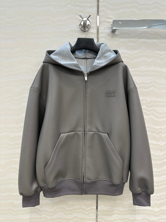 M 25 Sheepskin hooded leather jacket