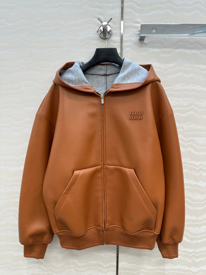 M 25 Sheepskin hooded leather jacket