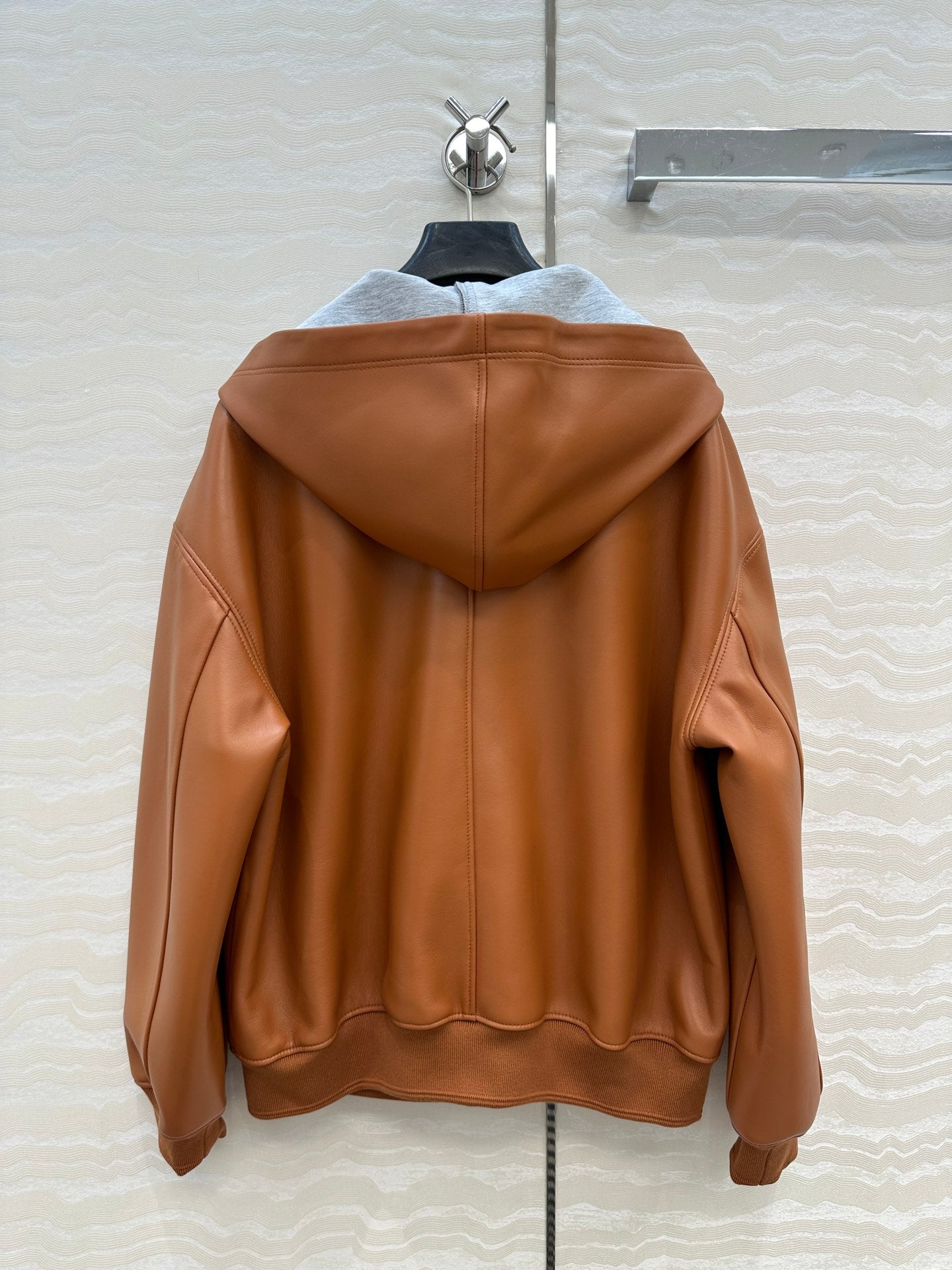 M 25 Sheepskin hooded leather jacket